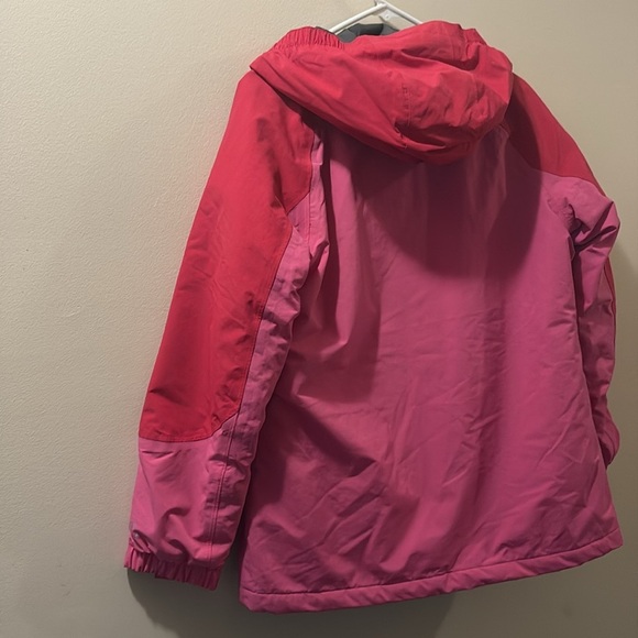 Lands' End Kids pink and Red and Gray Squall Jacket - size XL 16 - Picture 9 of 11